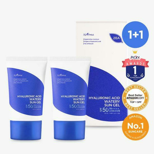 Isntree Hyaluronic Acid Watery Sun Gel Double Set (50mL+50mL) || Bloqueador Solar Gel