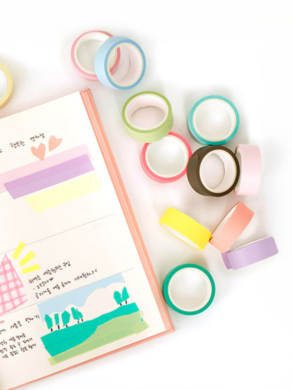 Set Masking Tape - Set Cinta Adhesiva Colores Pastel (12 un.)