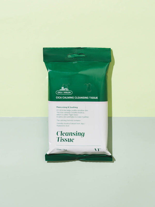 VT CICA Cleansing Tissue - Toallas limpiadoras calmantes de Centella asiática